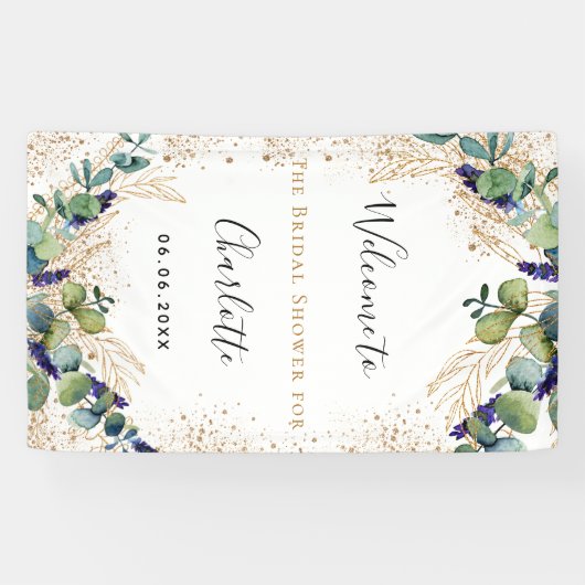 Vrijgezellenfeest eucalyptus greenery elegant welk spandoek (Horizontaal)