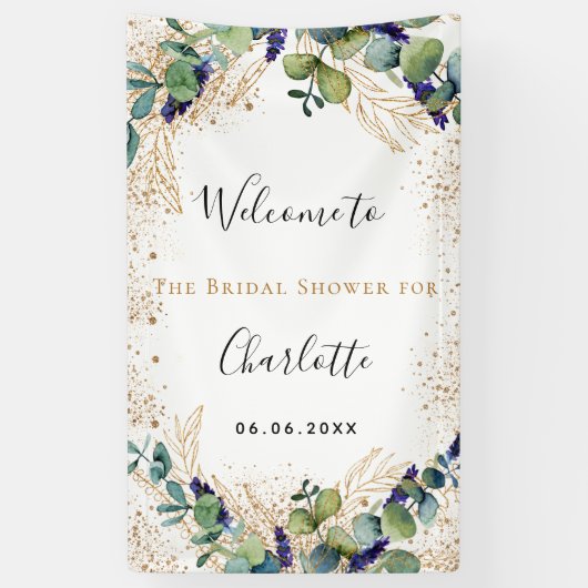 Vrijgezellenfeest eucalyptus greenery elegant welk spandoek (Verticaal)
