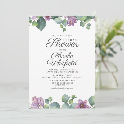 Vrijgezellenfeest Eucalyptus Greenery Floral Kaart (Staand voorkant)