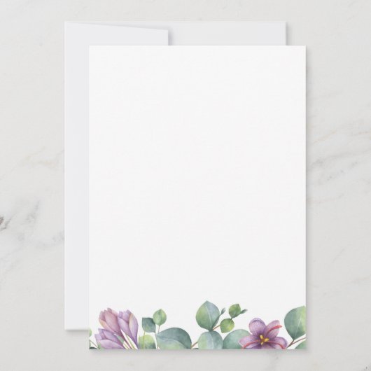 Vrijgezellenfeest Eucalyptus Greenery Floral Kaart (Achterkant)