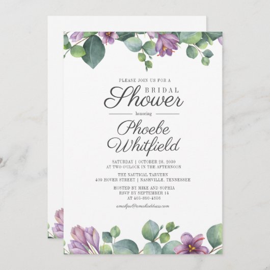 Vrijgezellenfeest Eucalyptus Greenery Floral Kaart (Voorkant / Achterkant)