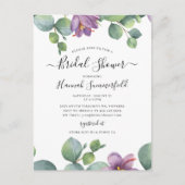 Vrijgezellenfeest Eucalyptus Greenery Floral Succu Uitnodiging Briefkaart (Voorkant)