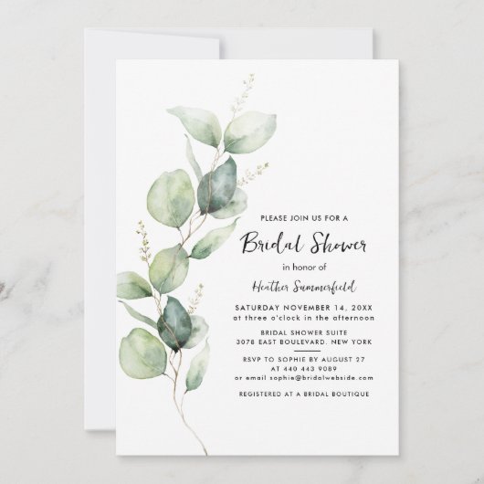 Vrijgezellenfeest Eucalyptus Greenery Script Kaart (Voorkant)