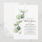 Vrijgezellenfeest Eucalyptus Greenery Script Kaart (Voorkant / Achterkant)