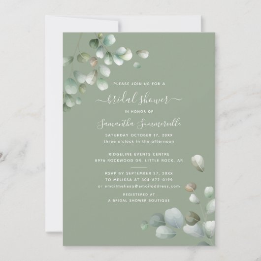 Vrijgezellenfeest Eucalyptus Greenery Script Kaart (Voorkant)
