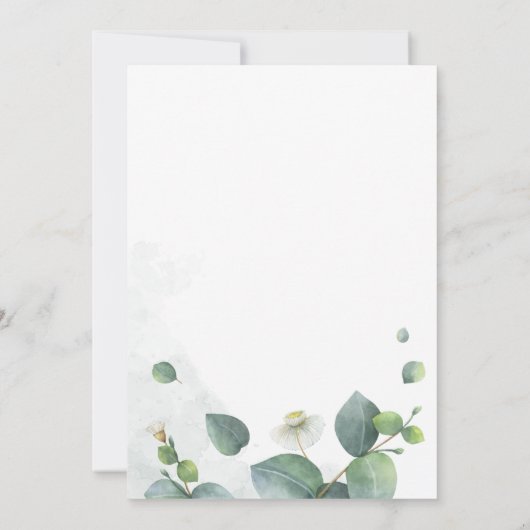 Vrijgezellenfeest Eucalyptus Greenery Script Kaart (Achterkant)