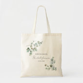 Vrijgezellenfeest Eucalyptus Greenery Script Tote Bag (Voorkant)