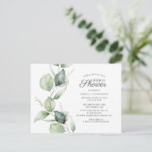 Vrijgezellenfeest Eucalyptus Greenery Script Uitnodiging Briefkaart (Staand voorkant)