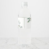 Vrijgezellenfeest Eucalyptus Greenery Script Waterfles Etiket (Achterkant)