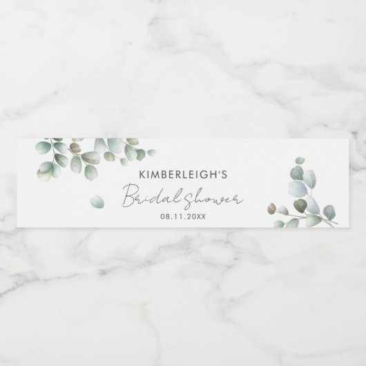 Vrijgezellenfeest Eucalyptus Greenery Script Waterfles Etiket (Enkel label)
