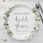 Vrijgezellenfeest Eucalyptus Greenery Succulent Papieren Bordje<br><div class="desc">Eucalyptus Greenery Succulent Botanical Waterverf Spring Wedding Party Borden op witte achtergrond - bevat prachtige en elegante scripttypografie met moderne botanische bladeren en groen voor de speciale viering van de huwelijksdag.</div>