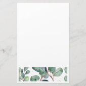 Vrijgezellenfeest eucalyptus groen elegante bruilo briefpapier (Achterkant)