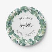 Vrijgezellenfeest eucalyptus groen krans papieren bordje (Voorkant)