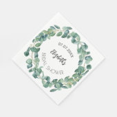 Vrijgezellenfeest eucalyptus groen krans servet (Hoek)