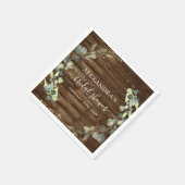 Vrijgezellenfeest Eucalyptus groen rustiek hout Servet (Hoek)