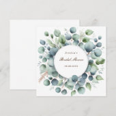 Vrijgezellenfeest eucalyptus groen servetten kaart (Voorkant / Achterkant)