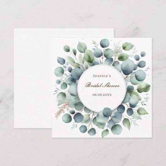 Vrijgezellenfeest eucalyptus groen servetten kaart (Voorkant / Achterkant)