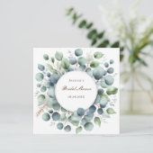 Vrijgezellenfeest eucalyptus groen servetten kaart (Staand voorkant)