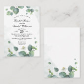 Vrijgezellenfeest eucalyptus groen uitnodiging (Voorkant / Achterkant)