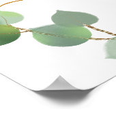 Vrijgezellenfeest eucalyptus groen welkom poster (Hoek)