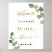 Vrijgezellenfeest eucalyptus groen welkom poster (Voorkant)