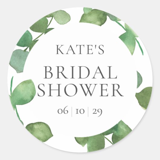 Vrijgezellenfeest Eucalyptus laat groen voor Ronde Sticker (Voorkant)