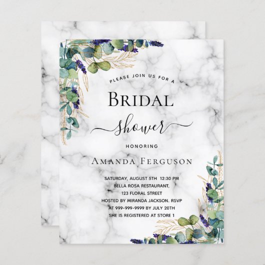 Vrijgezellenfeest eucalyptus marmer (Voorkant / Achterkant)