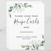 Vrijgezellenfeest Eucalyptus Recipe Kaart (Voorkant / Achterkant)