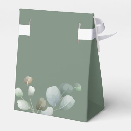 Vrijgezellenfeest Eucalyptus Script minimalistisch Bedankdoosjes (Achterkant)