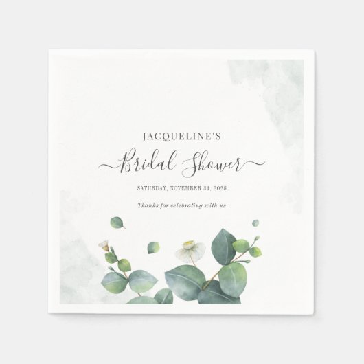 Vrijgezellenfeest Eucalyptus Succulent Greenery Servet (Voorkant)