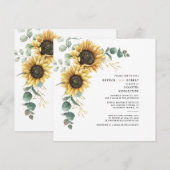 Vrijgezellenfeest Eucalyptus Sunflower Brunch Bubb Kaart (Voorkant / Achterkant)