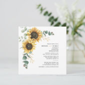 Vrijgezellenfeest Eucalyptus Sunflower Brunch Bubb Kaart (Staand voorkant)