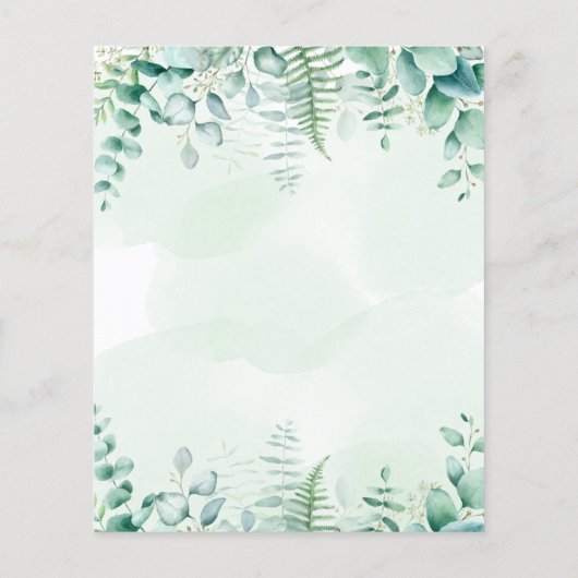 Vrijgezellenfeest eucalyptusbos - uitnodiging flyer (Achterkant)