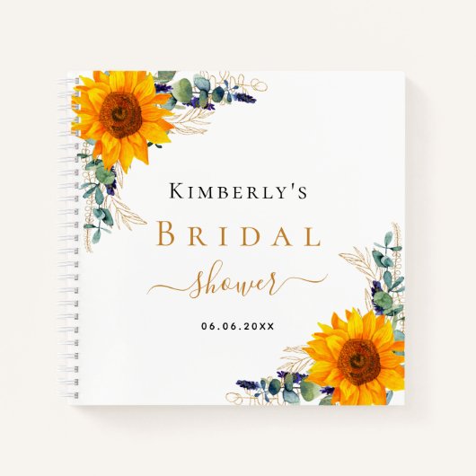 Vrijgezellenfeest eucalyptuszonnebloemen notitieboek (Voorkant)