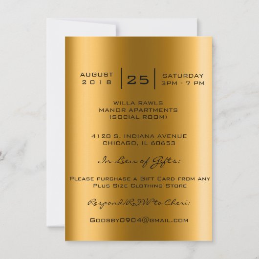 Vrijgezellenfeest Eyes Gold Sparkly Lips Make-up G Kaart (Achterkant)