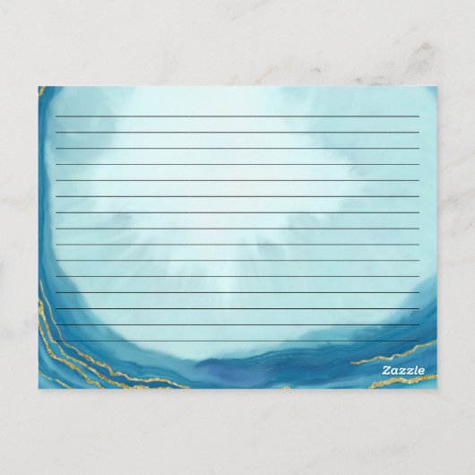 Vrijgezellenfeest familie Recept Kaart Blue Geode  (Achterkant)