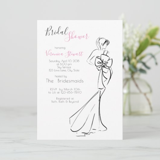 Vrijgezellenfeest Fashionillustratie Kaart (Staand voorkant)