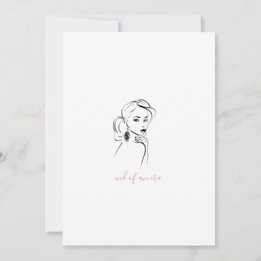 Vrijgezellenfeest Fashionillustratie Kaart (Achterkant)