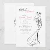 Vrijgezellenfeest Fashionillustratie Kaart (Voorkant / Achterkant)