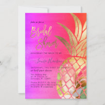 Vrijgezellenfeest, Faux Gold Waterverf Ananas