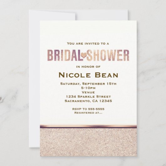 Vrijgezellenfeest Faux Roos Gold Champagne Uitnodi Kaart (Voorkant)