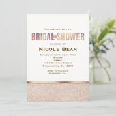 Vrijgezellenfeest Faux Roos Gold Champagne Uitnodi Kaart (Staand voorkant)