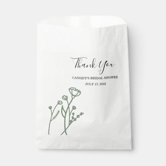 Vrijgezellenfeest Favor Bag Wildflower Sage Bedankzakje (Voorkant)