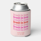 Vrijgezellenfeest Favor Drink in Love Pink Blikjeskoeler (Blikje Achterkant)