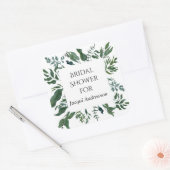 Vrijgezellenfeest Favor Seal Smaragdgroene bosblad Vierkante Sticker (Envelop)