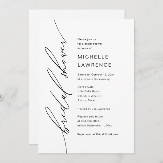 Vrijgezellenfeest feest viering, modern romantisch kaart (Voorkant / Achterkant)