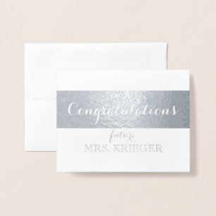 Vrijgezellenfeest feliciteert toekomstige mevrouw folie kaarten
