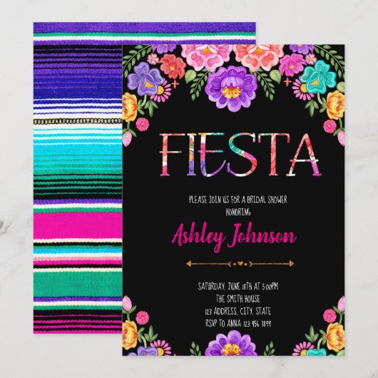 Vrijgezellenfeest fiesta partijuitnodiging kaart (Voorkant / Achterkant)