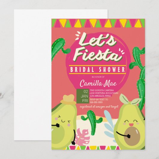 Vrijgezellenfeest Fiesta Uitnodiging (Voorkant / Achterkant)