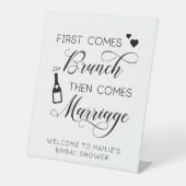 Vrijgezellenfeest First Comes Brunch Reclamebord Met Voetstuk (Voorkant)